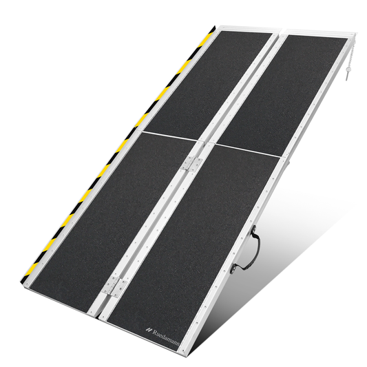 Ruedamann Wheelchair Ramp, 6'L Non-Slip Threshold Ramp, 600 LBS Capacity, Portable Aluminum Folding Threshold Ramp, Wider Design, for Home, Wheelchairs, Steps, Stairs, Doorways, Curbs