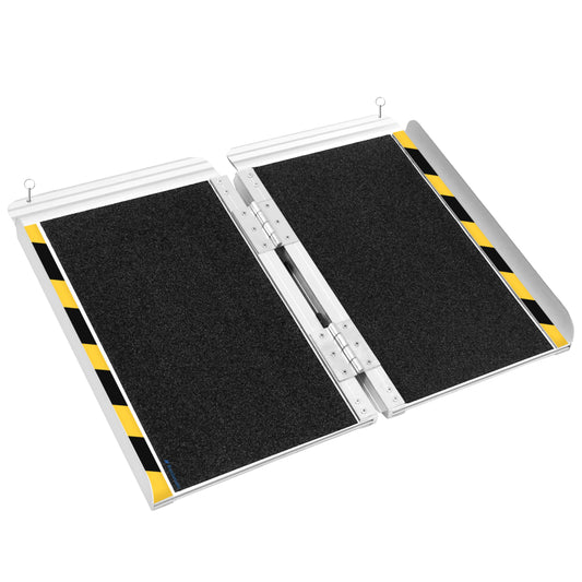 Ruedamann Foldable Aluminum Wheelchair Ramp with Non-Slip Surface