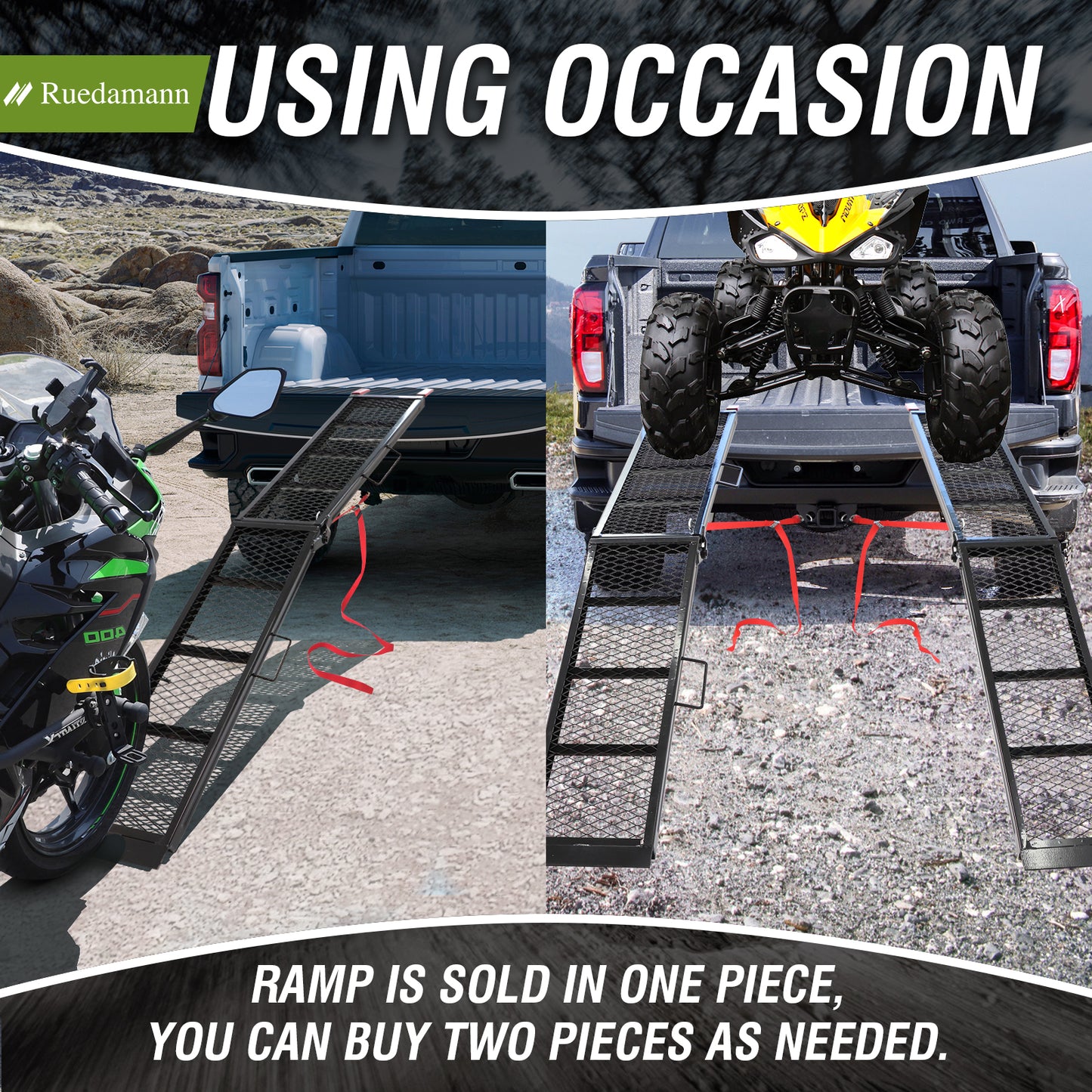 Ruedamann 80"L Steel Loading Ramp Floding Pack of 1