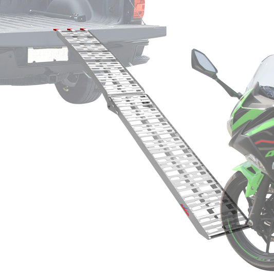 Ruedamann 7.5FT Aluminum Loading Ramps, Foldable Motorcycle Ramp, 750 Lbs Capacity, 11" Wide Lightweight Ramp for Scooters, Dirt Bikes, E-Bikes, 1PC