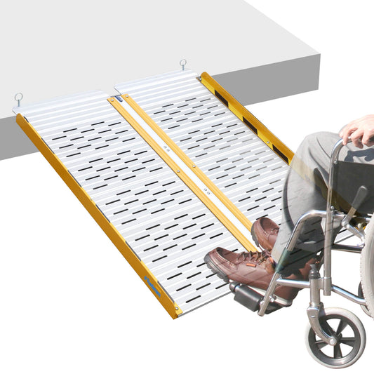 Ruedamann Portable Wheelchair Ramp, 600LBS Capacity, Prevent Waterlogging, Ramps for Wheelchairs for Home, Ramp for Stairs, Wheelchair Ramps for Vans, Suitable for Wheelchairs, Bicycles, Scooters