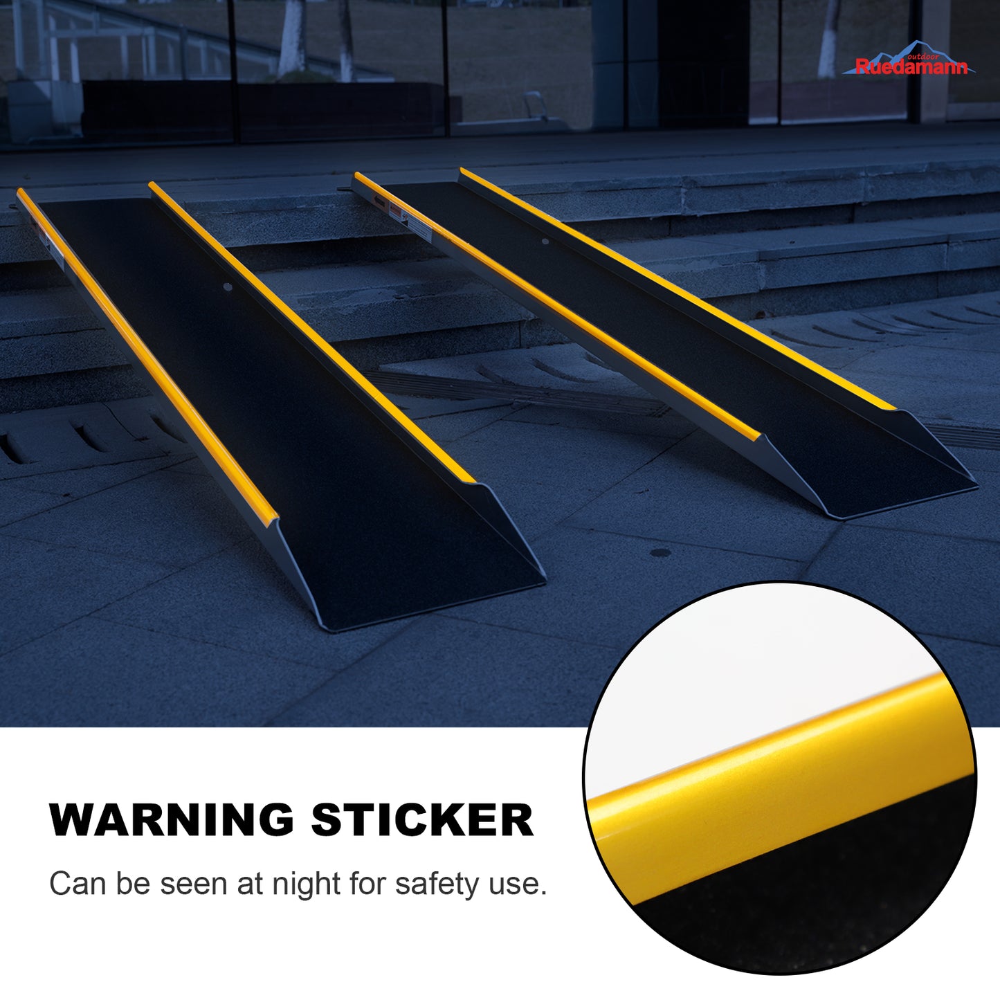 Ruedamann 48"/60"L Shed Ramp,Aluminum,Anti-Slip Surface,600 lbs Capacity,1 PC