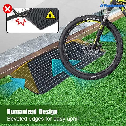Ruedamann 43.5"W Rubber Threshold Ramp,Transition Edge,2200lbs,Doorways and Bathroom