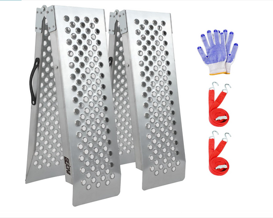 Ruedamann 59'' L Loading Ramps for Pickup Trucks, 1300lbs Capacity per Pair, Motorcycle Ramps for Pickup Trucks, Steel Ramp, ATV, Motorcycle, Dirt Bike, Trailer, Pack of 2