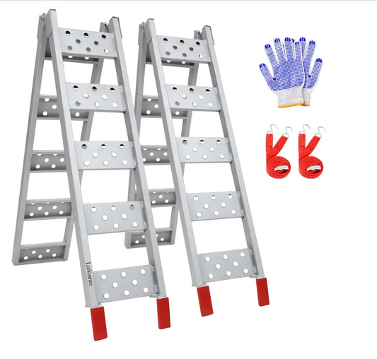 Ruedamann 83" Folding Loading Ramps for Pickup Trucks, Steel ATV Motorcycle Ramps 960 lbs/Pair, Tailgate Ramps for Lawn Mowers, Snowmobiles, Golf Carts, 4 Wheeler, UTV, 2 Pcs