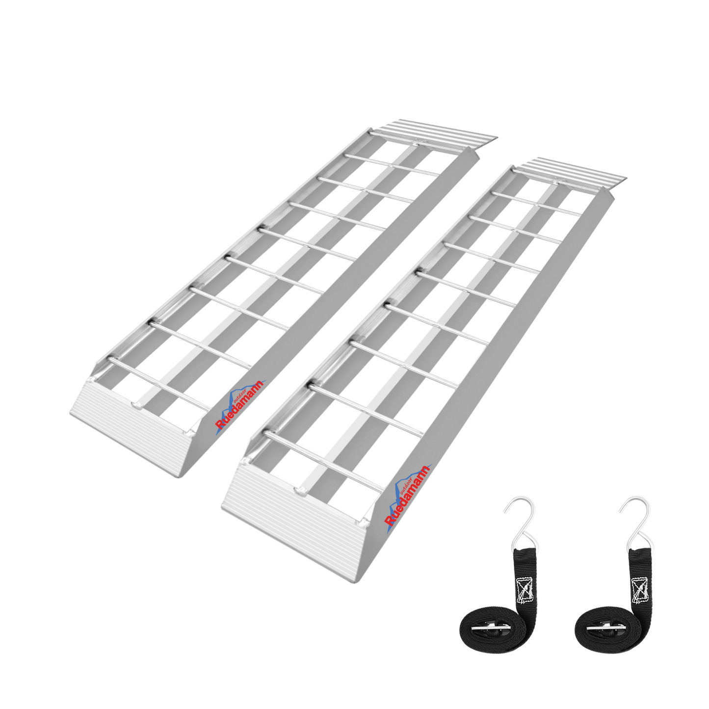 Ruedamann 43'' Aluminum Loading Ramp, 1500 lbs Capacity Loading Ramps for Riding Mower, Portable Anti-Slip Shed Ramps for Lawn Mower, Dirt Bike, ATV, Motorcycle, Trailer, Lightweight, 2PCS