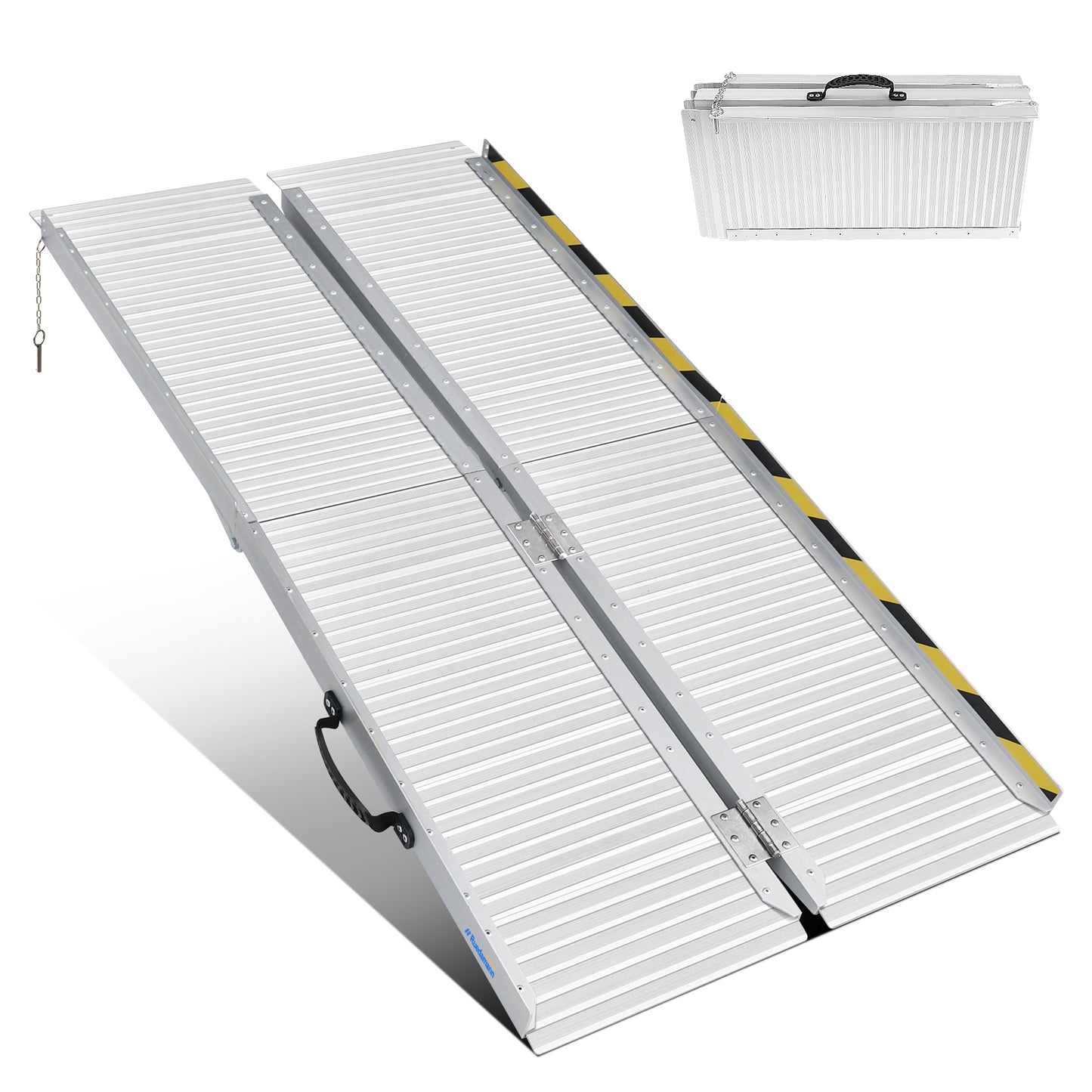 Ruedamann 5FT Folding Wheelchair Ramp,Aluminum,Portable ,600 lbs
