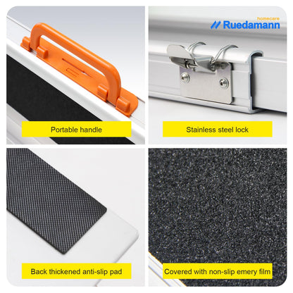Ruedamann® Adjustable Aluminum Wheelchair Ramp Non-Skid Surface 1 set