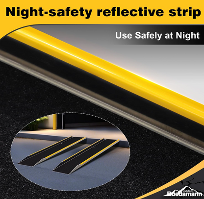 Ruedamann 48" Aluminum Shed Ramps for Lawn Mowers, 2PCS - 11.5" Wide Lightweight Sturdy Non-Slip Loading Ramps with Grit-Coated Surface, Truck Bed, Motorcycle, ATV, UTV, Trailer, 1200 LBS Capacity