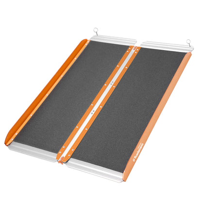 Ruedamann 30.1"W Folding Wheelchair Ramp, Non-Slip,Aluminum,Portable, 600 lbs