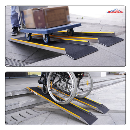 Ruedamann 48"/60"L Shed Ramp,Aluminum,Anti-Slip Surface,600 lbs Capacity,1 PC