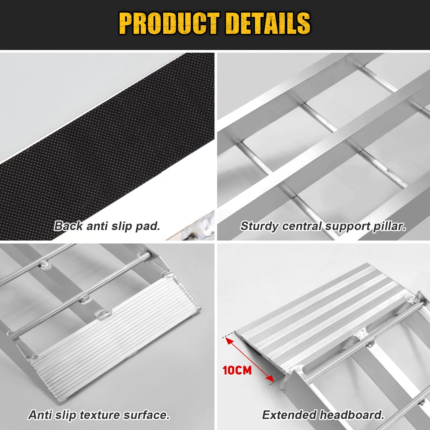 Ruedamann 43'' Aluminum Loading Ramp, 1500 Lbs Capacity Loading Ramps for Riding Mower, Portable Anti-Slip Shed Ramps for Lawn Mower, Dirt Bike, ATV, Motorcycle, Trailer, Lightweight, 2PCS（Almost Perfect）