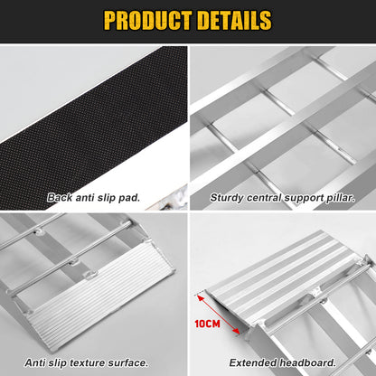 Ruedamann 43'' Aluminum Loading Ramp, 1500 Lbs Capacity Loading Ramps for Riding Mower, Portable Anti-Slip Shed Ramps for Lawn Mower, Dirt Bike, ATV, Motorcycle, Trailer, Lightweight, 2PCS（Almost Perfect）