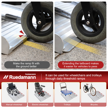 Ruedamann® Threshold Ramp Portable Aluminum Folding Ramps for Wheelchairs