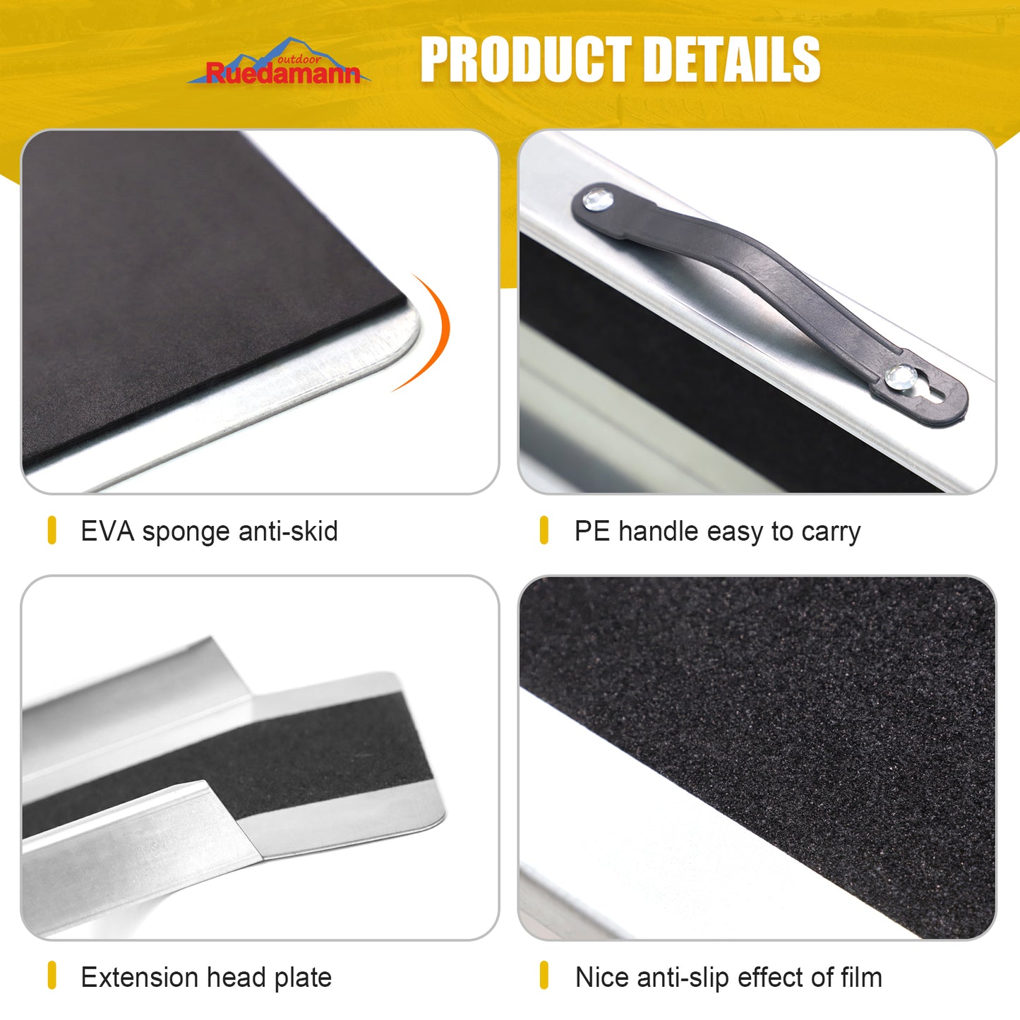 Ruedamann® Steel Loading Ramp Portable Lightweight Ramps with Non-Slip Surface