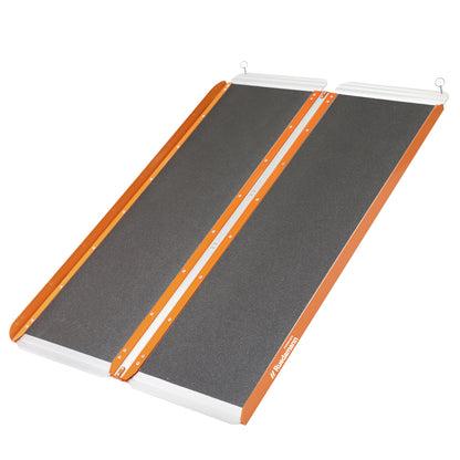 Ruedamann 30.1"W Folding Wheelchair Ramp, Non-Slip,Aluminum,Portable, 600 lbs