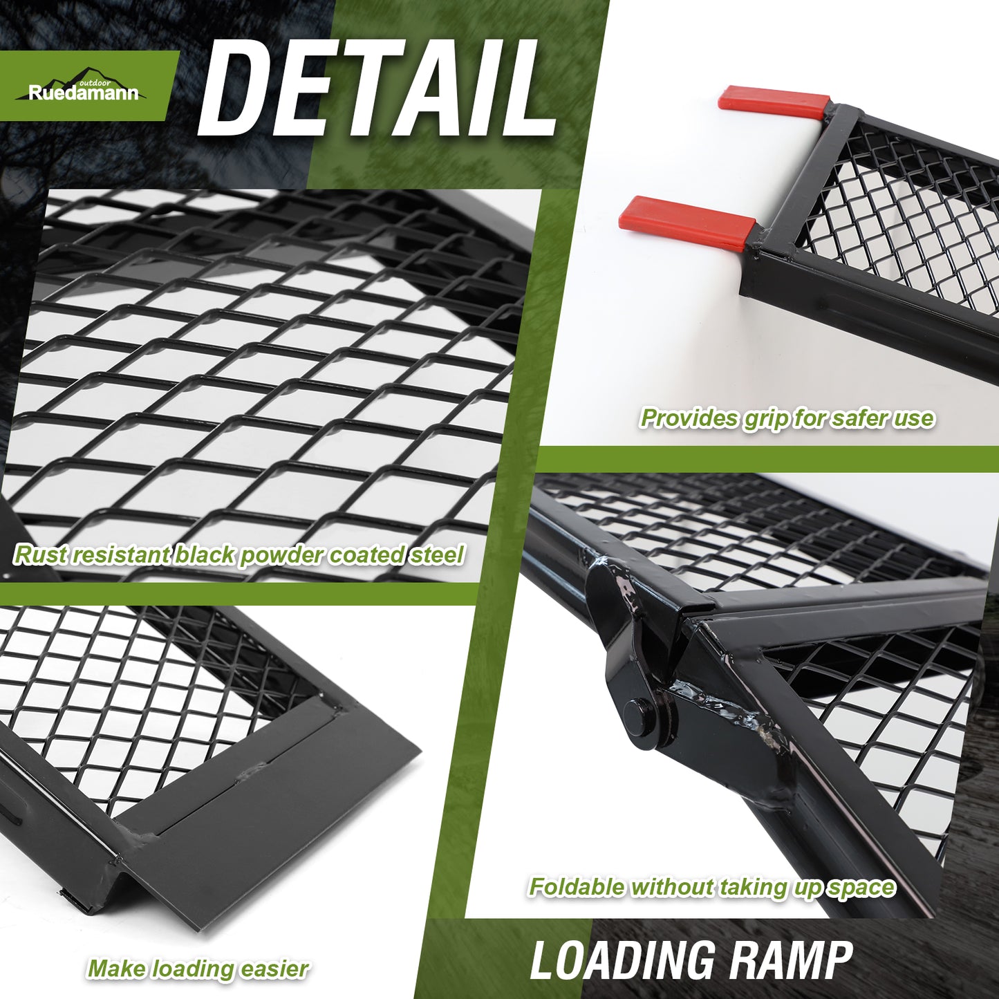 Ruedamann® 80"L Steel Loading Ramp Floding Pack of 1