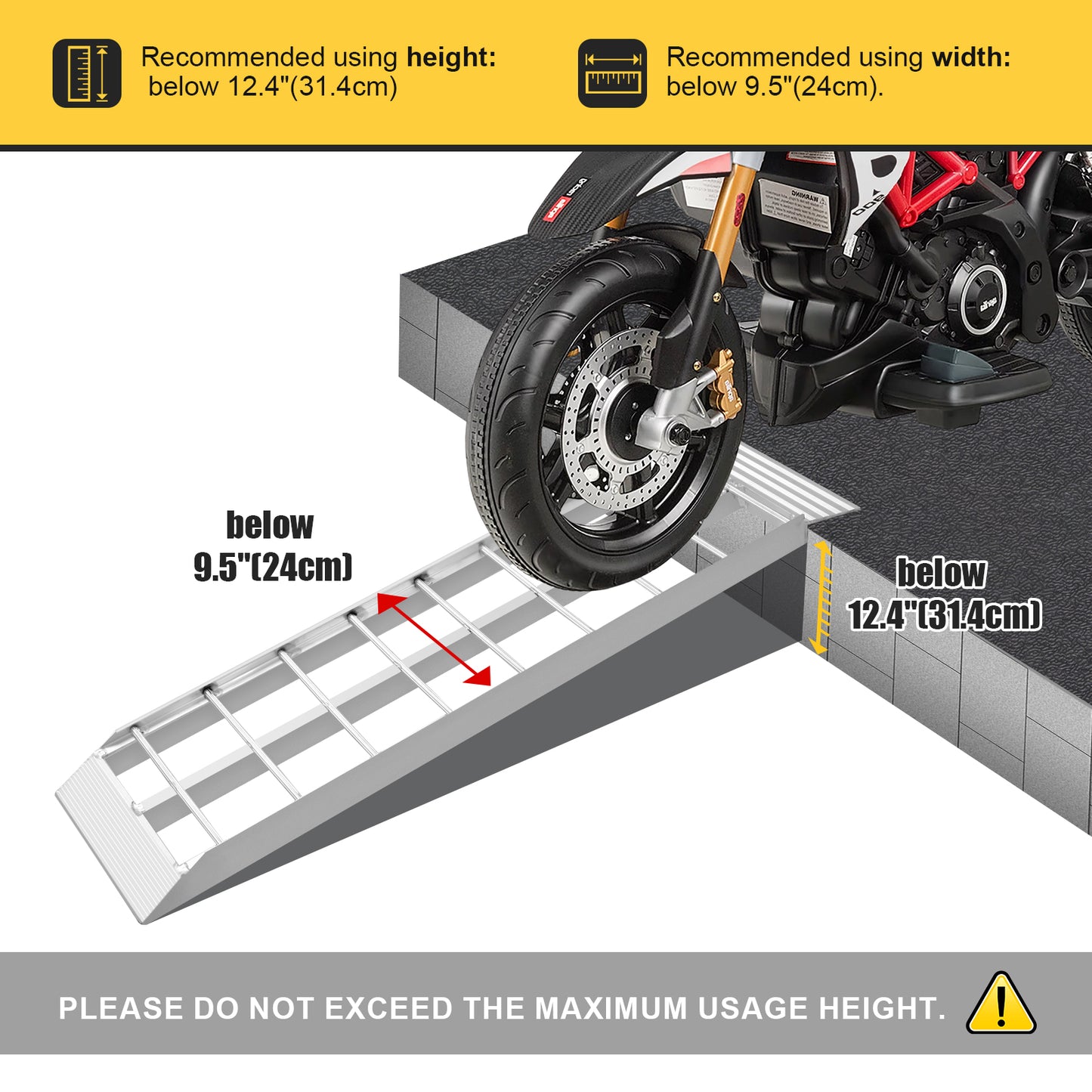 Ruedamann 43'' Aluminum Loading Ramp, 1500 Lbs Capacity Loading Ramps for Riding Mower, Portable Anti-Slip Shed Ramps for Lawn Mower, Dirt Bike, ATV, Motorcycle, Trailer, Lightweight, 2PCS（Almost Perfect）