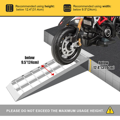 Ruedamann 43'' Aluminum Loading Ramp, 1500 Lbs Capacity Loading Ramps for Riding Mower, Portable Anti-Slip Shed Ramps for Lawn Mower, Dirt Bike, ATV, Motorcycle, Trailer, Lightweight, 2PCS（Almost Perfect）