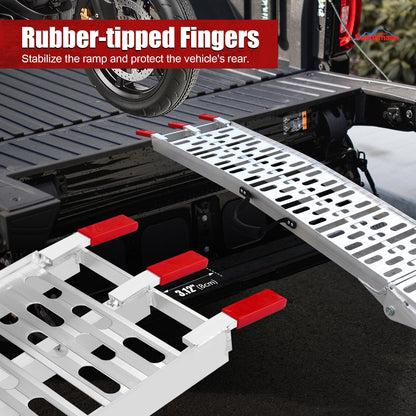 Ruedamann 7.5FT Aluminum Loading Ramps, Foldable Motorcycle Ramp, 750 Lbs Capacity, 11" Wide Lightweight Ramp for Scooters, Dirt Bikes, E-Bikes, 1PC（Almost Perfect）