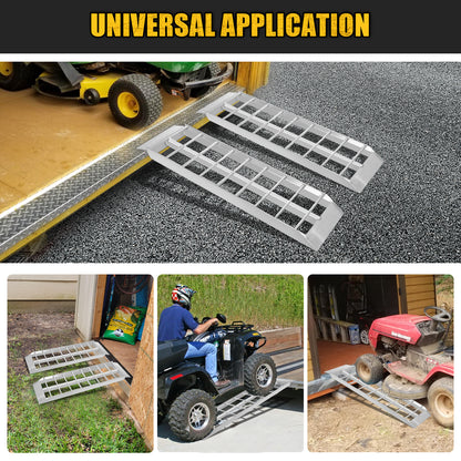 Ruedamann 43'' Aluminum Loading Ramp, 1500 Lbs Capacity Loading Ramps for Riding Mower, Portable Anti-Slip Shed Ramps for Lawn Mower, Dirt Bike, ATV, Motorcycle, Trailer, Lightweight, 2PCS（Almost Perfect）