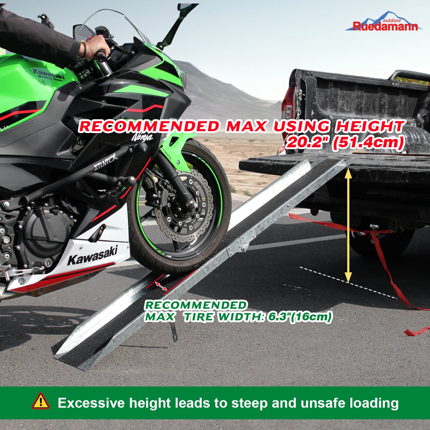 Ruedamann®  Loading Ramp Portable Tailgate Ramp Non-Skid 1PC