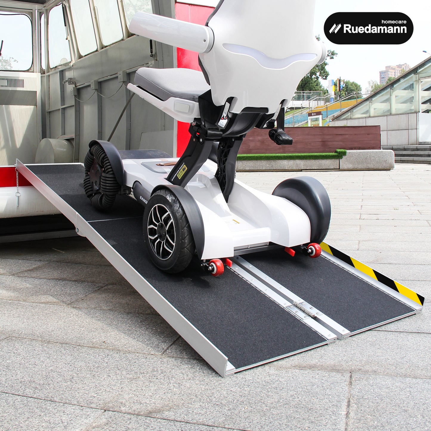 Ruedamann® 6FT Folding Aluminum Wheelchair Ramp for Home Non-Skid