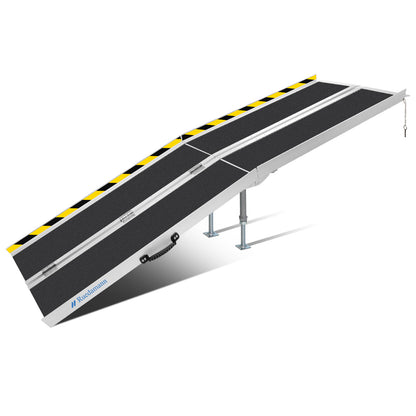 Ruedamann Wheelchair Ramp, 600Lbs Capacity, Non-Slip Threshold