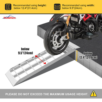 Ruedamann 43"L Loading Ramp,Aluminum,Portable,1500lbs,2Pcs（Almost Perfect）