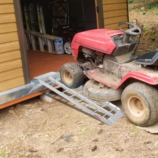 Ruedamann 43"L Aluminum Loading Ramp, Portable,Traction Boards,1500 lbs/PR