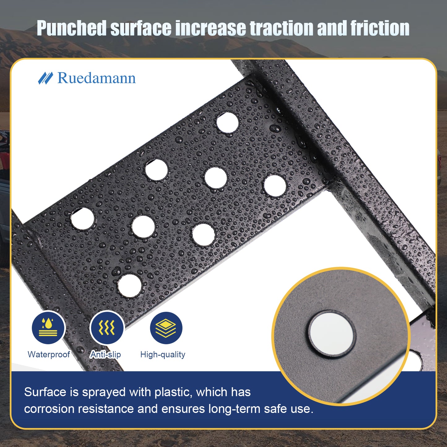 Ruedamann 83"L Folding Loading Ramp, Steel,Anti-Slip,Stair-Step,480lbs/PC