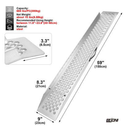 Ruedamann 9" W Loading Ramps,Anti-Skid Surface,660 lbs/PC,1 or 2 Packs
