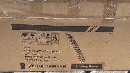 Ruedamann 7.5FT Loading Ramp,Aluminum, Folding,11" Wide, 750lbs, 1PC（Almost Perfect）