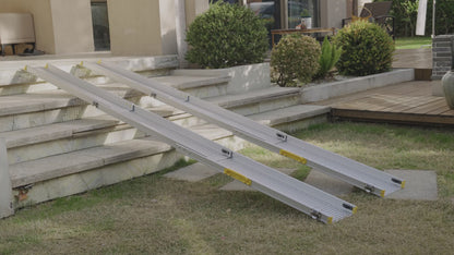 Ruedamann 10FT Telescoping Wheelchair Ramp, 9" Wider Design,Portable,600 lbs/PR, 2Pcs