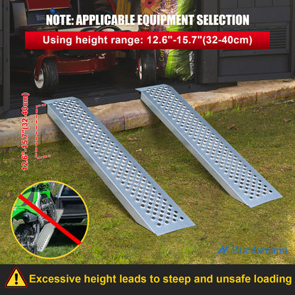 Ruedamann 47"L Steel Shed Ramp,Portable,Handle,Anti-Slip,650 lbs/PC,1 or 2 Pcs