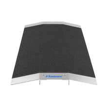 Load image into Gallery viewer, Ruedamann 15.5&quot; L x 1&quot; H Wheelchair Ramp,600lbs Capacity,Bridge Threshold Ramp with Supporting Frame and Non-Slip Surface,Aluminum Ramp for Wheelchairs, Stairs,Vans, Steps
