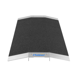 Ruedamann 15.5" L x 1" H Wheelchair Ramp,600lbs Capacity,Bridge Threshold Ramp with Supporting Frame and Non-Slip Surface,Aluminum Ramp for Wheelchairs, Stairs,Vans, Steps