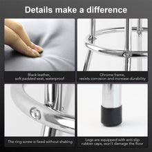 Load image into Gallery viewer, Ruedamann 29&quot; H Iron Backless Swivel Bar Stool,Holds Up to 300 lbs,Shop Stool with Black Leather Padded Chrome Frame, Black

