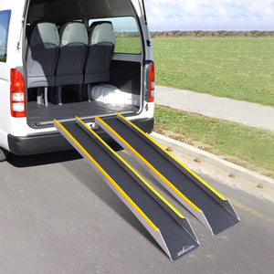 Ruedamann 4'/5'L×9.8"W, 600 lbs Capacity, Portable Aluminum Loading Ramp with Non-slip Surface, Lightweight ATV UTV Ramp,Motorcycle Ramp,Truck Ramp for Dirt Bikes,Quads,Lawn Mowers,Snow Blowers etc,1 PC