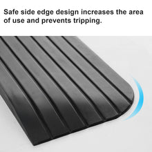 Load image into Gallery viewer, Ruedamann Threshold Ramp, Durable Solid Rubber with 2200lbs Load Capacity, Non-Skid and Anti-Slip Surface, Wheelchair Ramp for Doorways and Bathroom (1/1.5/2 Inch Rise)

