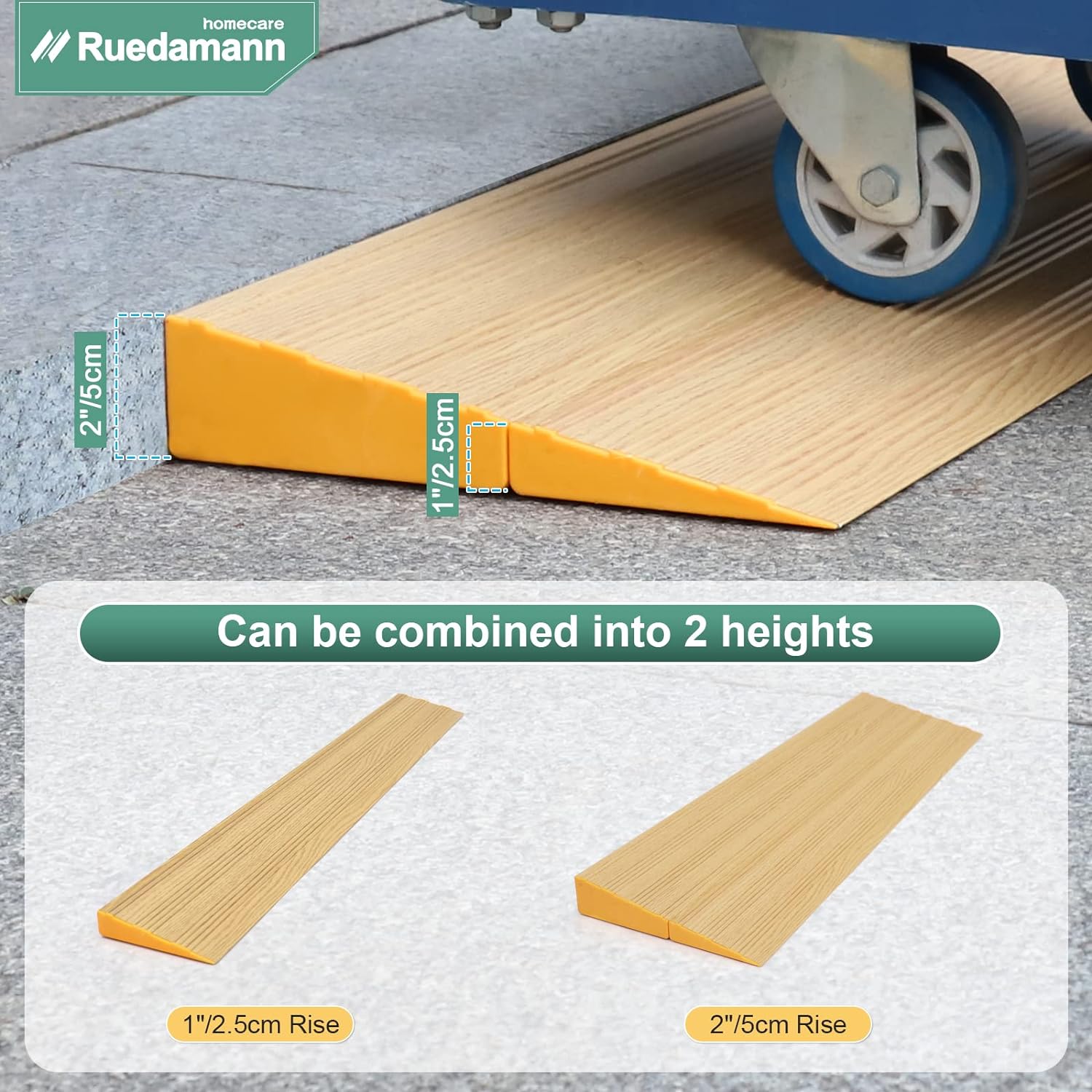 Ruedamann® Splicable Threshold Ramp Aluminum Non-Slip Mobility Entry R ...