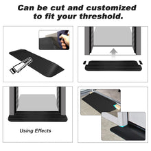 Load image into Gallery viewer, Ruedamann Threshold Ramp, Durable Solid Rubber with 2200lbs Load Capacity, Non-Skid and Anti-Slip Surface, Wheelchair Ramp for Doorways and Bathroom (1/1.5/2 Inch Rise)
