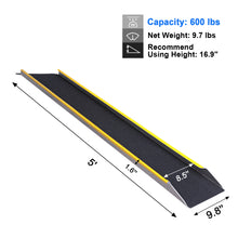 Load image into Gallery viewer, Ruedamann 4&#39;/5&#39;L×9.8&quot;W, 600 lbs Capacity, Portable Aluminum Loading Ramp with Non-slip Surface, Lightweight ATV UTV Ramp,Motorcycle Ramp,Truck Ramp for Dirt Bikes,Quads,Lawn Mowers,Snow Blowers etc,1 PC
