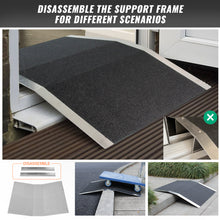 Load image into Gallery viewer, Ruedamann 15.5&quot; L x 1&quot; H Wheelchair Ramp,600lbs Capacity,Bridge Threshold Ramp with Supporting Frame and Non-Slip Surface,Aluminum Ramp for Wheelchairs, Stairs,Vans, Steps
